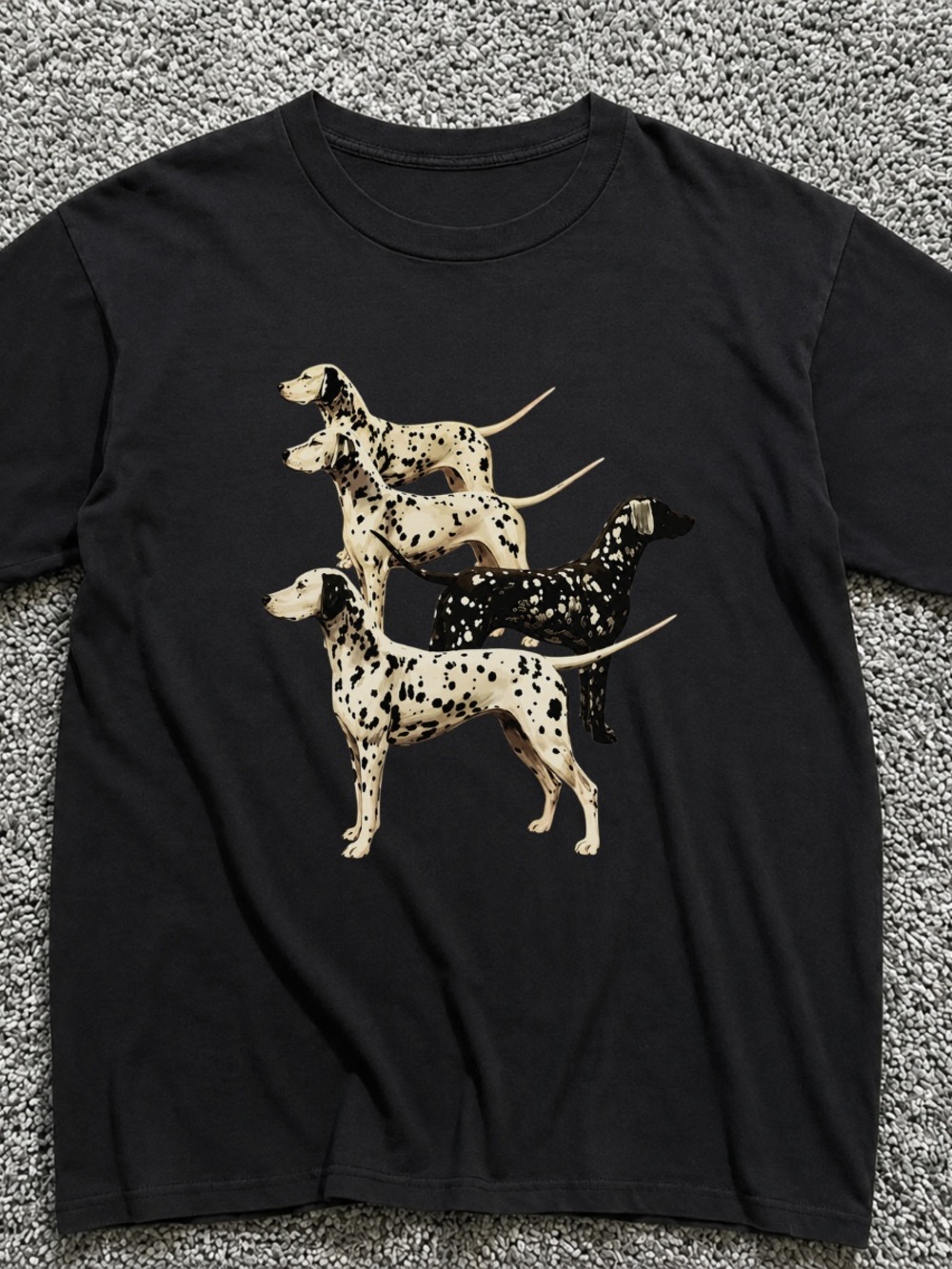 Dalmatian Graphic Dog T-Shirt - Black